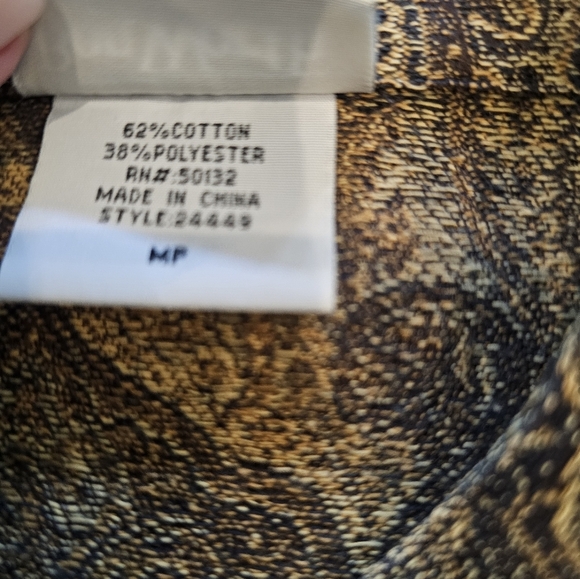 BonWorth Tapestry Jacket MP Petite – Brown & Gold Zip Front Paisley Woven Blazer - Picture 7 of 10